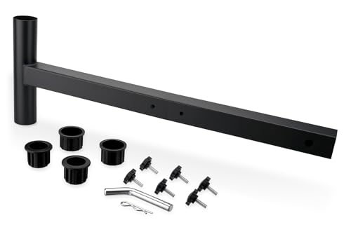 SPARKWHIZ Hitch Mount Umbrella Holder 31 to 41 Length Adjustable fits 1.5 to 2 Poles with 2 Hitch Receivers Perfect for Traveling Tailgating