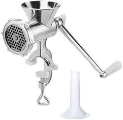 Moedor De Carne N 10 + Funil Para Fazer Linguiça Biscoito Manual | Perfeito para Churrascos, Preparo de Alimentos, Panificação e Salsicharia Caseira