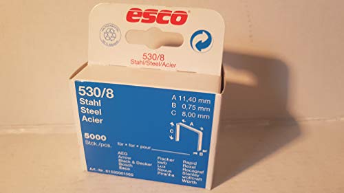 Preisvergleich Produktbild Esco Tackerklammern Typ 530 8mm 5000 Stück
