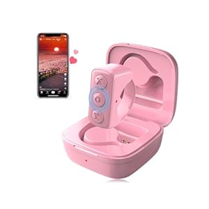 Remote Scrolling Ring for TikTok, Bluetooth Page Turner for iPad iPhone, Scroller Remote for TIK Tok, Camera Shutter Remote Control for iOS, Android – Pink