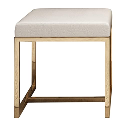 Tabouret de coiffeuse moderne en acier blanc pour chambre et salon