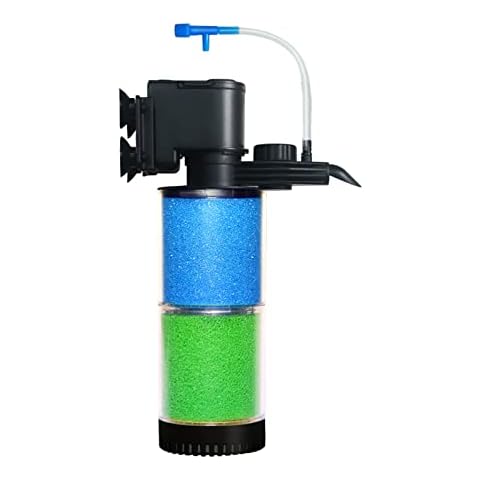 Weipro Aquarium Fish Tank Filter,Submersible Fish Tank Filter with Pump,Power Filter for Fish Tanks, Aquariums Ponds. with 2 Stage Filter Media and Strong Suction Cups TH280A Cover