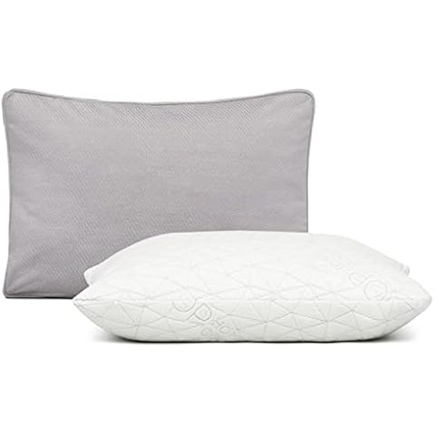 Coop Home Goods - Toddler Pillow (14x19) and Grey Pillow Protector - Premium Cross-Cut Memory Foam - Soft Lulltra Washable Cover from Rayon - CertiPUR-US/GREENGUARD Gold Certified Cover