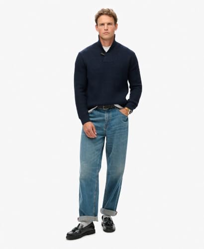 Superdry Men's Merchant Shawl Neck Jumper, Navy2