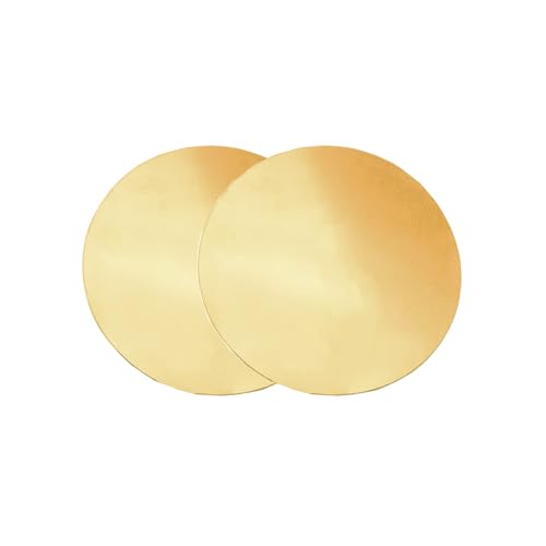 COYOUCO 2 Pcs Brass Round Plates Thickness 6mm Diameter from 15mm-300mm Brass Disc Suitable for Crafts, Models, and Repairs,55mm