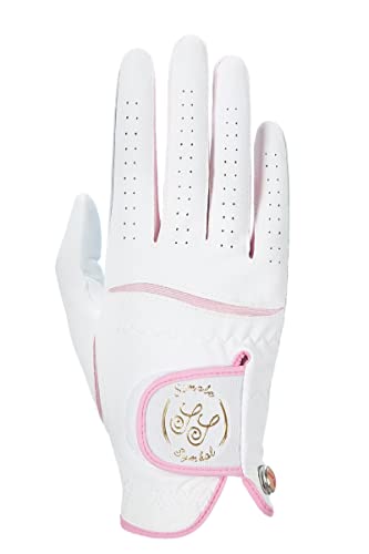 Simple Symbol Women's Golf Glove Three Pack,Left Hand Right Hand Small/Medium/Large/Xl,White Microfiber With Soft Cabretta Leather(Right,L) #TOP2