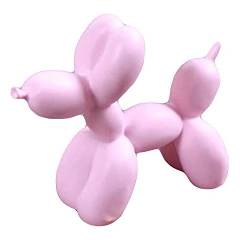 FYBlossom Resin Balloon Dog Figurine Statue Home Decor,Cute Puppy Balloon Resin Sculpture Gifts Fashion Dessert Table Ornament Birthday Cake Decorations (Pink) Cover