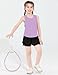 Hvididan Girls Purple Tank Tops Size 10-12 Athletic Tank Tops Racerback Sleeveless Crewneck Crop Top Workout Running Dance Yoga
