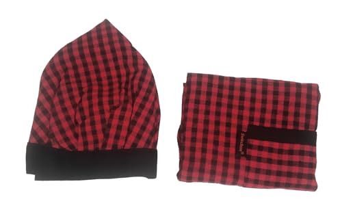 Image of Switchon Checkered Cotton Kitchen Cooking Apron with Chef Hat - Pack of 2 | Multi-Purpose Chef & Waiter Apron for Men & Women | Home, Hotels, Restaurants & Cafes | Proudly Made in India