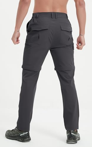 Keloifut Men'S Convertible Hiking Pants Zip Off Quick Dry Lightweight Safari Travel Camping Fishing Cargo Outdoor Pants Grey 36 thumb #8