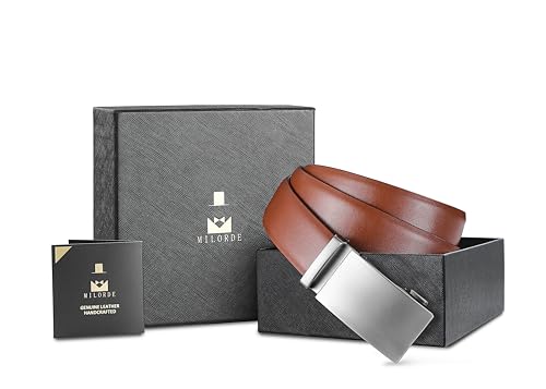 Image of MILORDE Men's Leather Ratchet Belt - 35mm - Customizable Fit