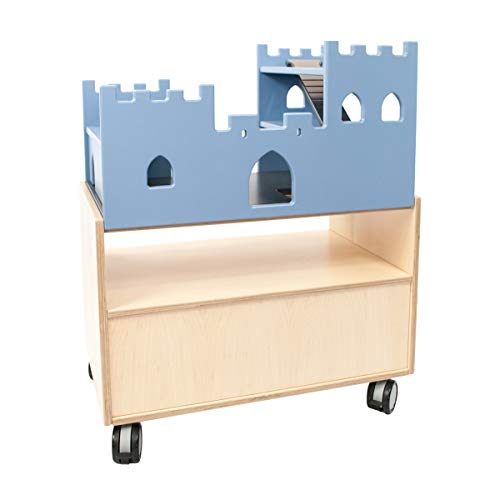 Ehring Markenmöbel Spielburg Konrad (mit Wagen und Kästen) Ritterburg Aufsatz aus Holz mit Schrankwagen für Kinder – Bild 5