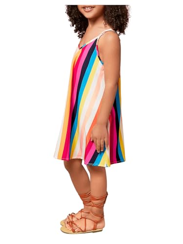 Floerns Toddler Girl's Rainbow Striped Spaghetti Strap V Neck Cami Boho Dress2