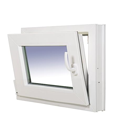 Ventanastock PVC 600 x 500 Practicable Oszillobatient links mit 1 Klinge und Carglass Glas (Climalit Mate)