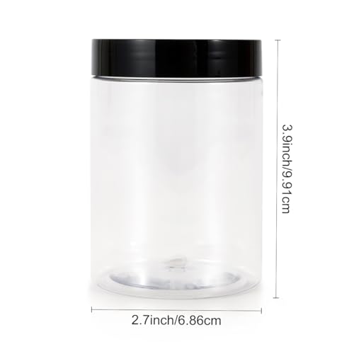 10 PCS Plastic Jars with Lids, 10 OZ Wide Mouth Jars with Airtight Lids, Clear Empty Slime Containers with Lids, Multipurpose Storage Jars for Home Kitchen Food Arts Crafts Cosmetic Sample2