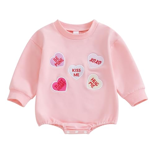 Kayotuas Baby Girl Valentine's Heart Jumpsuit Outfit