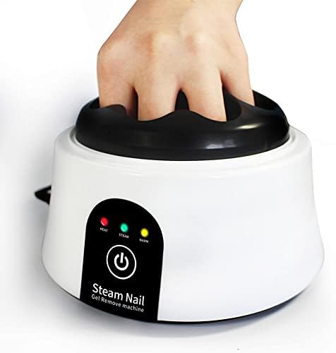 Steam Gel Nail Remover Machine, Steam Nail Polish Remover Nail Steamer for Nail Gel Polish Removal, No Damage to Nails (Black-White)
