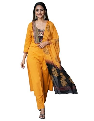 Image of ANNI Designer Women's Rayon Viscose Printed Straight Kurta with Pant & Dupatta