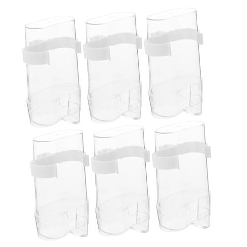 GALPADA 6個 自動給水器 鳥用水飲み場 ケージ取付け可能 飛散防止設計 耐久性ある 素材使用 ペット鳥に