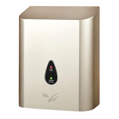 Automatic Induction Hand Dryer, Commercial Public Toilet Hand Dryer with Blue Light, 900W Hot and Cold Air Smart Hand Dryer,Gold