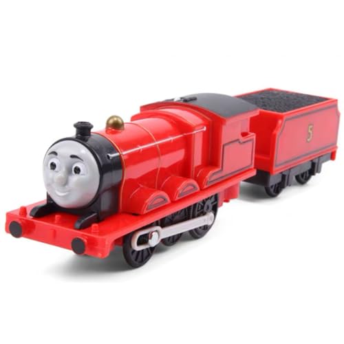 LATUROP Th-omas and Friends Train Plastic Electric Master Battery Powered Toy Set Kids Boys Girls (James Train Set)