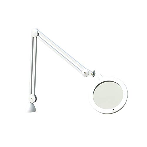 Lampe loupe pour tatoueur avec lentille XL et éclairage variable noir sur pince