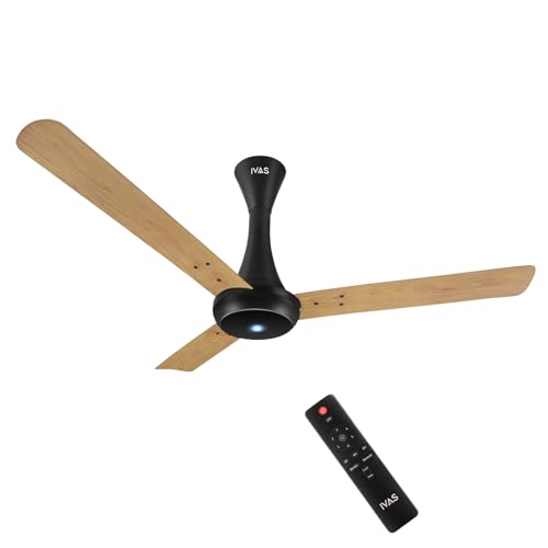 Image of IVAS 1200 mm Aero Sport Electric Ceiling Fan With Remote Control, High Speed Fan For Living Room, Bedroom And Office (Golden Oak)