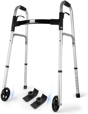 Amazon.com: Careboda Lightweight Folding Walker with 5" Wheels ...