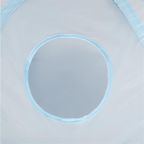 Image of Tempcore Cat Tunnel for Indoor Cats, 3 Way Collapsible Pet Play Tunnel with Teaser Wand, Peek Holes & Hanging Ball, Interactive Tube for Kittens & Rabbits, Light Grey&Blue