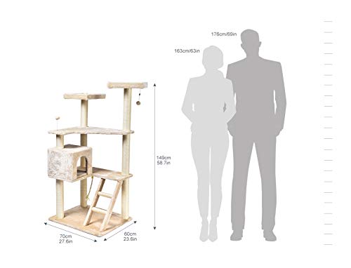 image for Amazon Basics Extra Large Multi-Level Cat Tree with Condo And Step Lad