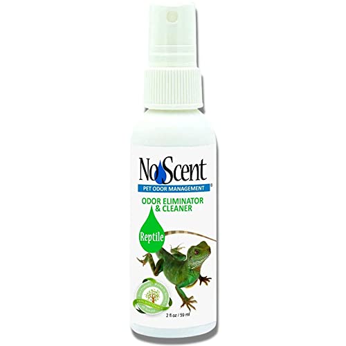 No Scent Reptile Tank Cleaner Spray & Pet Odor Management for Bearded Dragon Turtle Lizard Terrarium Freshener (2 Fl Oz / 59 mL)