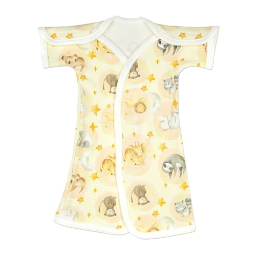 Boy's & Girl's Open-Shoulder Short-Sleeve Ultra Soft NICU Gown - NICU Friendly - Teeny (2-4lbs)