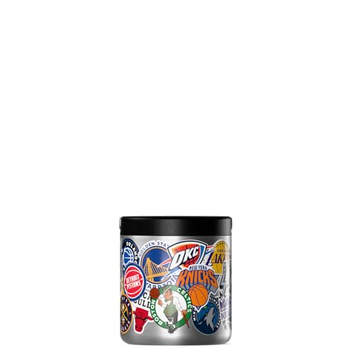 Image of Hydrapeak NBA Officially Licensed All-Team Logo Sticker Print 25oz Stainless Steel Vacuum Insulated Food Jar with Handle, Wide Mouth Leak-Proof Soup Container for Adults, 10 Hours Hot & 16 Hours Cold