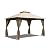 TRUNBACK 10x13FT Outdoor Gazebo for Patio, Spacious Hardtop-Gazebo with Mosquito Netting & Waterproof Curtains, Durable Metal Frame for Garden Lawns (Brown)