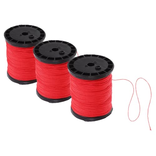 TOKIDNY 3 Rolls Masonry Nylon Twine Weatherproof Construction String for Bricklaying Landscaping Outdoor Use Flexible Cord for Wall Alignment Boundary Marking