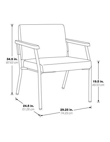 Office Star Bariatric Big and Tall Medical Office Chair with Extra Wide 26\" Seat and Sturdy Metal Frame with Back Reinforcement, Dillon Blue Faux Leather Fabric, 400 Pound Capacity - Thumbnail 7