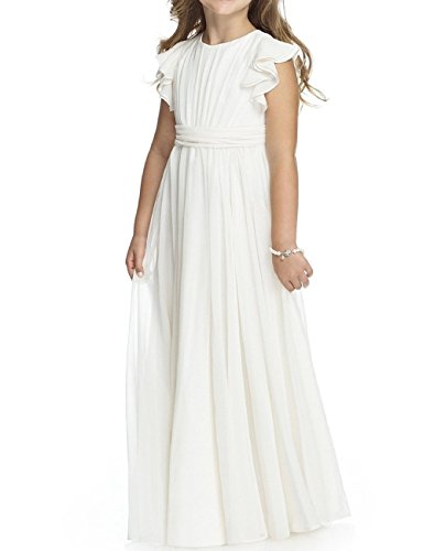 CHA88 Girl's First Communion Dress Juniors Long Flower Bridesmaid Dress CHA007