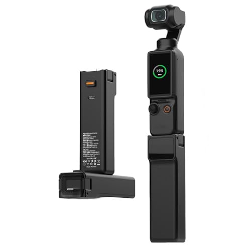 OURHZTB Pocket 4 Battery Handle Compatibile con DJI Osmo Pocket 4/3 Batteria portatile Impugnatura Power Bank Built-in 5000mAh ad alta capacità, 10W Ricarica rapida con cavo di ricarica USB-C