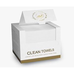 Disposable Face Towels (50 Counts) – Biodegradable Ultra Soft & Thick – Lint-Free Makeup Remover Wipes for Sensitive Skin – PureSoft Towelettes for Skincare – Eco-Friendly Dry Wipes