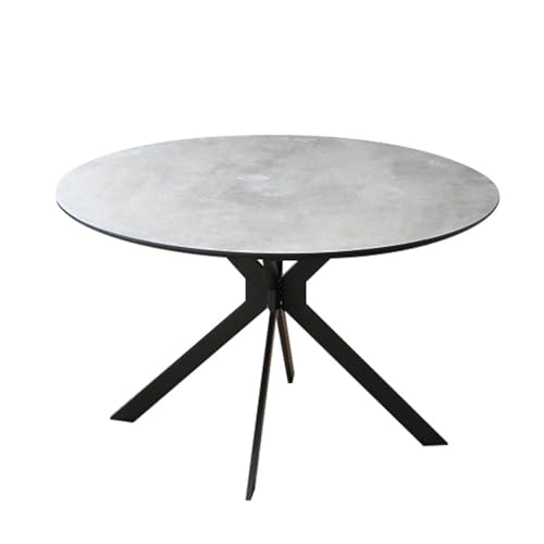 ダイニングテーブル 丸テーブル グレー 4人用 4人掛け 単品 120cm 円形 コンクリート風 丸 脚 おしゃれ デザイン カフェ風 メラミン アイアン モダン 人気 ダークグレー