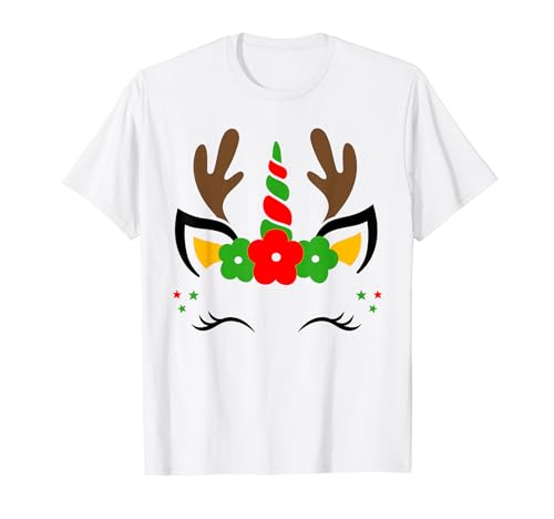 Costume da unicorno di Natale corna di renna per bambino adulto Maglietta