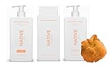 Native Shampoo, Conditioner & Body Wash with Loofah Set | For Women, Men with Naturally Derived Clea