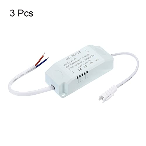 Image of PATIKIL 12-18W 300mA LED Driver, 3 Pack AC 85-265V Output 36-63V DC Male Connector Constant Current Rectifier Transformer External Power Supply