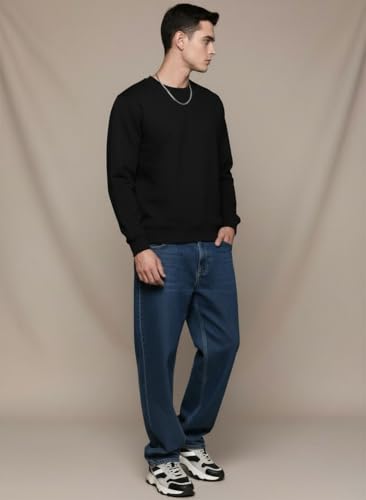 Image of FYLTR Men's Solid Sweatshirt | Regular Fit | Casual Winter Sweatshirt for Men