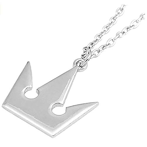 yakangda Kingdom Hearts Sora Necklace Plated Halloween Cosplay Costume Sora Necklace Silver Crown Pendant Necklace Accessory3