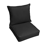 Sorra Home Sunbrella Deep Seating Cushion Set with Lumbar Pillow - Outdoor Chair...