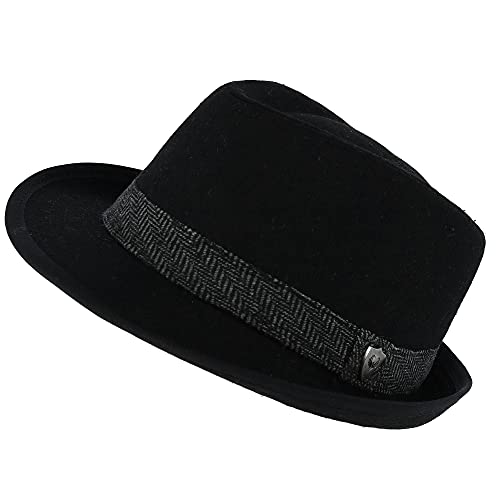 Ascentix Men’s Fedora, 2” Brim, Timeless Classic, Size 24 ¼” - 25”, Xxl, Black #TOP1