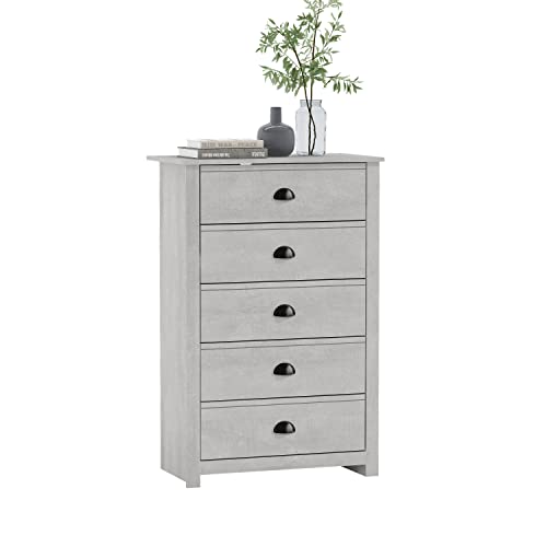 Galano Geodarno 5 Drawer Dresser - Dressers - Dressers & Chest Of Drawers - Dresser For Bedroom - Dresser Organizer - Tall Dresser - Wood Dresser - Dusty Grey Oak #TOP3