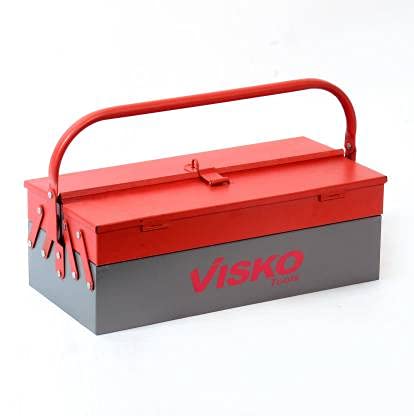Visko 332 Metal Tool Box | Compartment Portable Heavy Duty For Electrician Plumber Technician Carpenter Domestic | Multicolor |