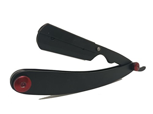 Matte With Red Barber Straight Edge Stainless Steel Matte Straight Razor